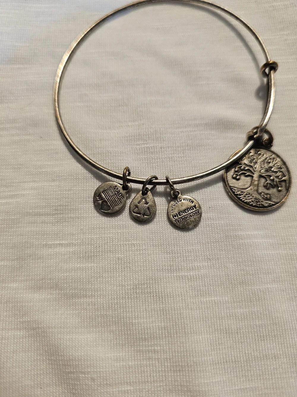 Tree of Life Charm Bangle Bracelet in Silver-Tone